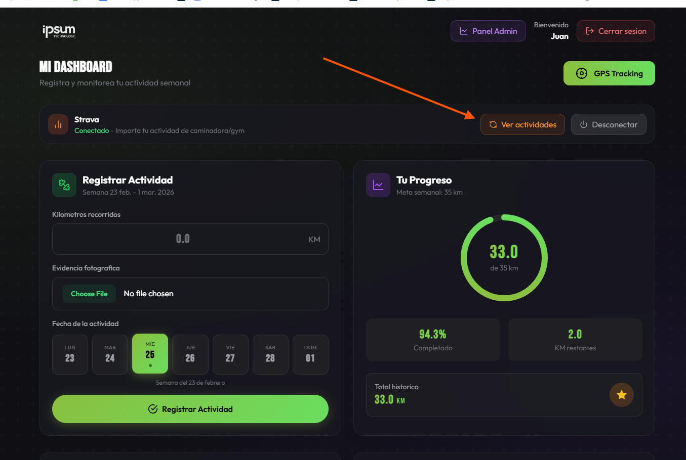 Paso 3 - Ver actividades en Dashboard